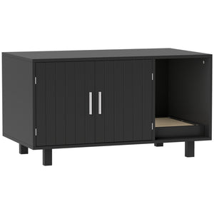 Cat Litter Box Enclosure, Hidden Litter Box Furniture, Cat House End Table Washroom with Scratching Pad – view 3