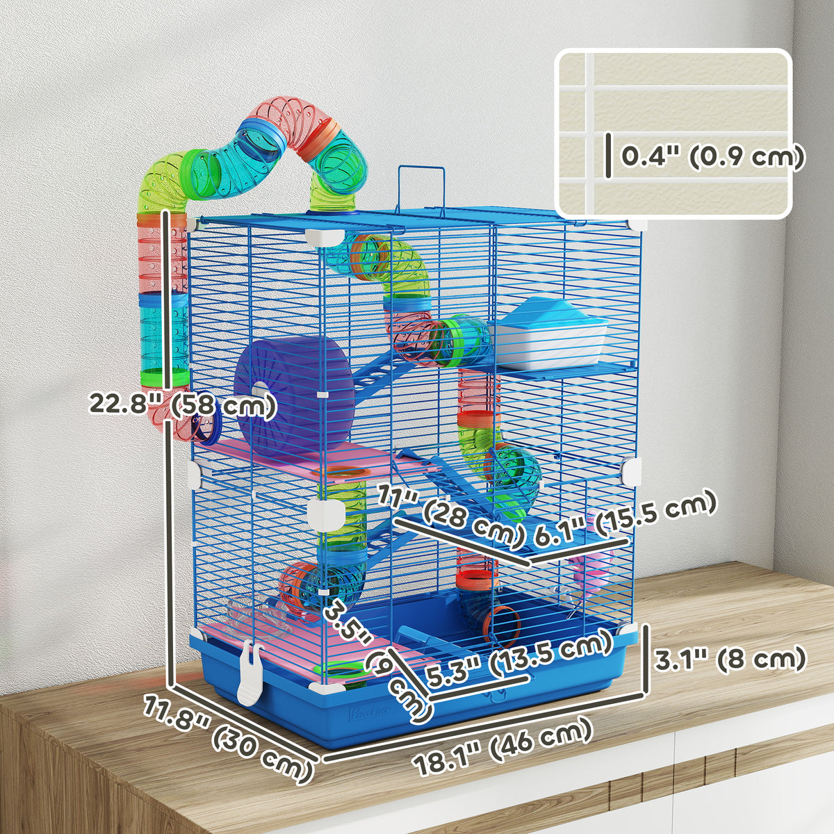 5 Tiers Hamster Cage Portable with Exercise Wheels Play Tube Water Bottle Dishes House Ladder for Gerbils – view 9