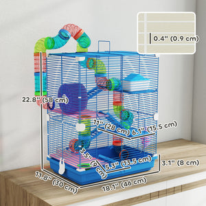 5 Tiers Hamster Cage Portable with Exercise Wheels Play Tube Water Bottle Dishes House Ladder for Gerbils – view 9