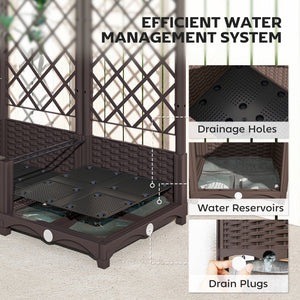 Raised Garden Bed with Trellis, Plastic Raised Flower Bed with Drainage Holes and Drain Plugs – view 18