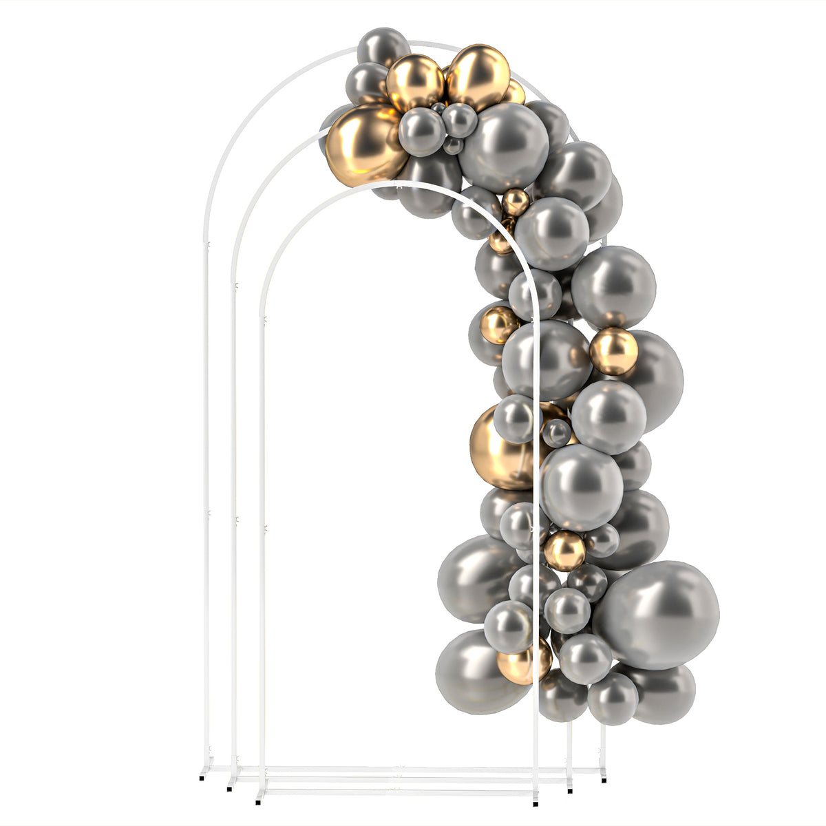 Wedding Arch, 7/6.5/6 ft Metal Balloon Arch Backdrop Stand Set of 3 for Birthday Party, Bridal Shower – view 8