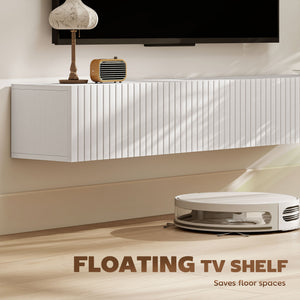 71" Floating TV Stand for TVs up to 72 Inch, Wall Mount Media Console with 2 Fluted Flip-Down Doors – view 24