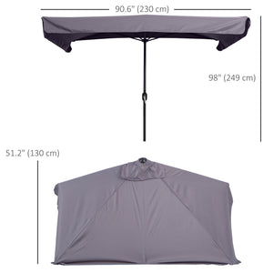 9.8ft Half Umbrella Semi Round Patio Parasol with Crank Handle, Top Vent for Garden – view 29