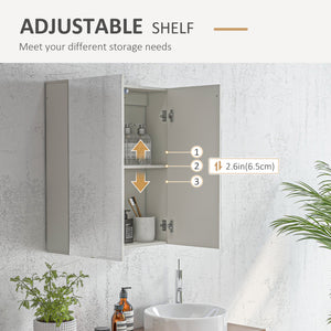 Wall Mounted Mirror Cabinet, Bathroom Medicine Cabinet with Mirror, 2 Doors, Adjustable Shelf and Soft Close Mechanism