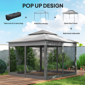 11' x 11' Pop Up Canopy 2-Tier Soft Top Shelter Event Tent w/ Netting Carry Bag for Patio Backyard Garden – view 10