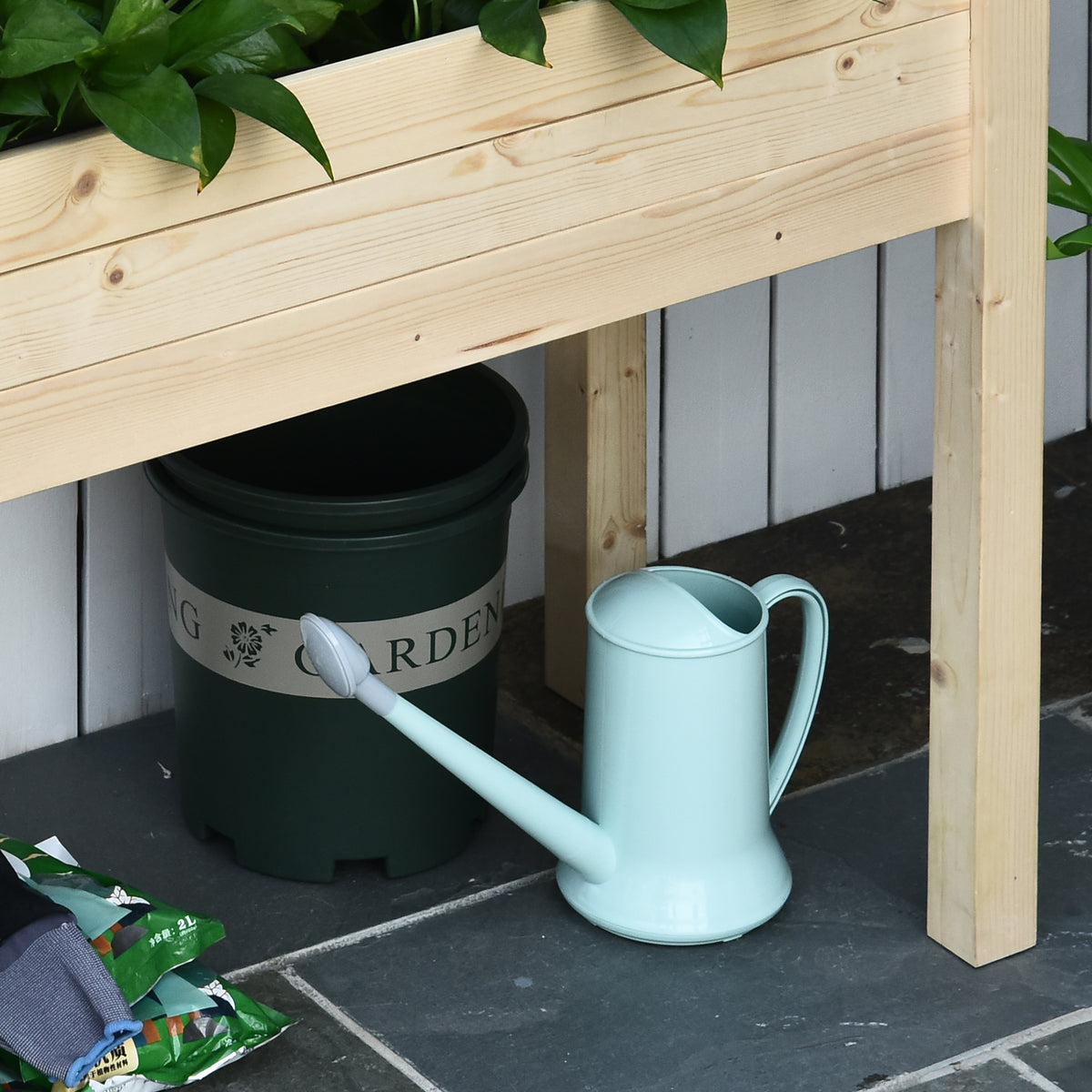 34"x18"x30" Wooden Raised Garden Bed, Elevated Planter Box with Legs, Drainage Holes, Inner Bag for Garden – view 12