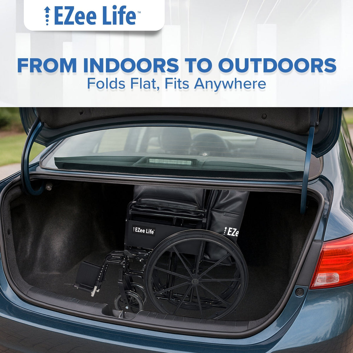 EZee Life CH1090 Economy Wheelchair, 16" or 18" Seat, 300 lb