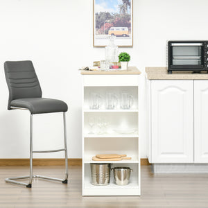 Bar Table, High Top Pub Table with 4 Storage Shelves, Modern Bar Height Table for Home Bar, Kitchen, Grey – view 13