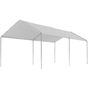 10' x 20' Carport Heavy Duty Galvanized Car Canopy with Included Anchor Kit, 3 Reinforced Steel Cables