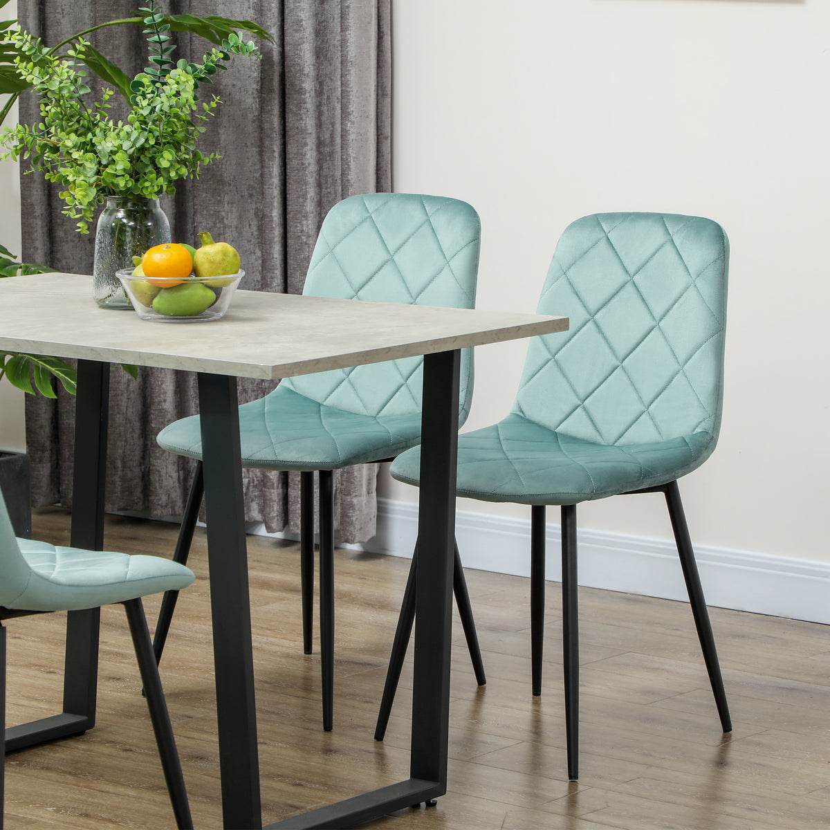 Dining Chairs Set of 4, Upholstered Dining Room Chairs with Steel Legs – view 19
