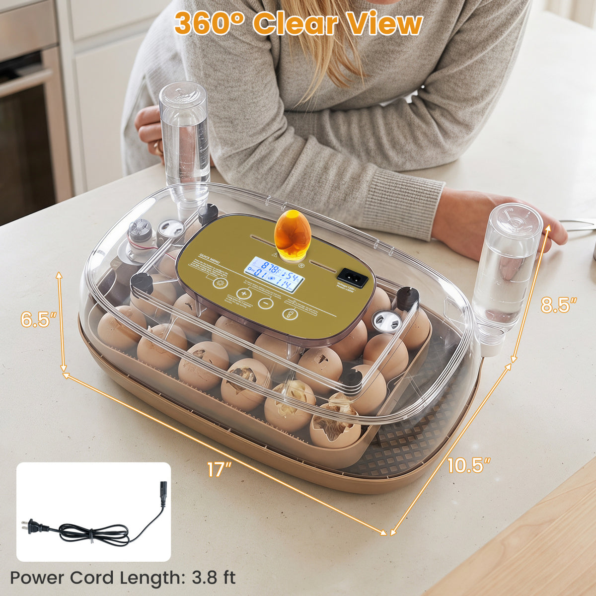 Egg Incubator with Temp and Humidity Control view 3