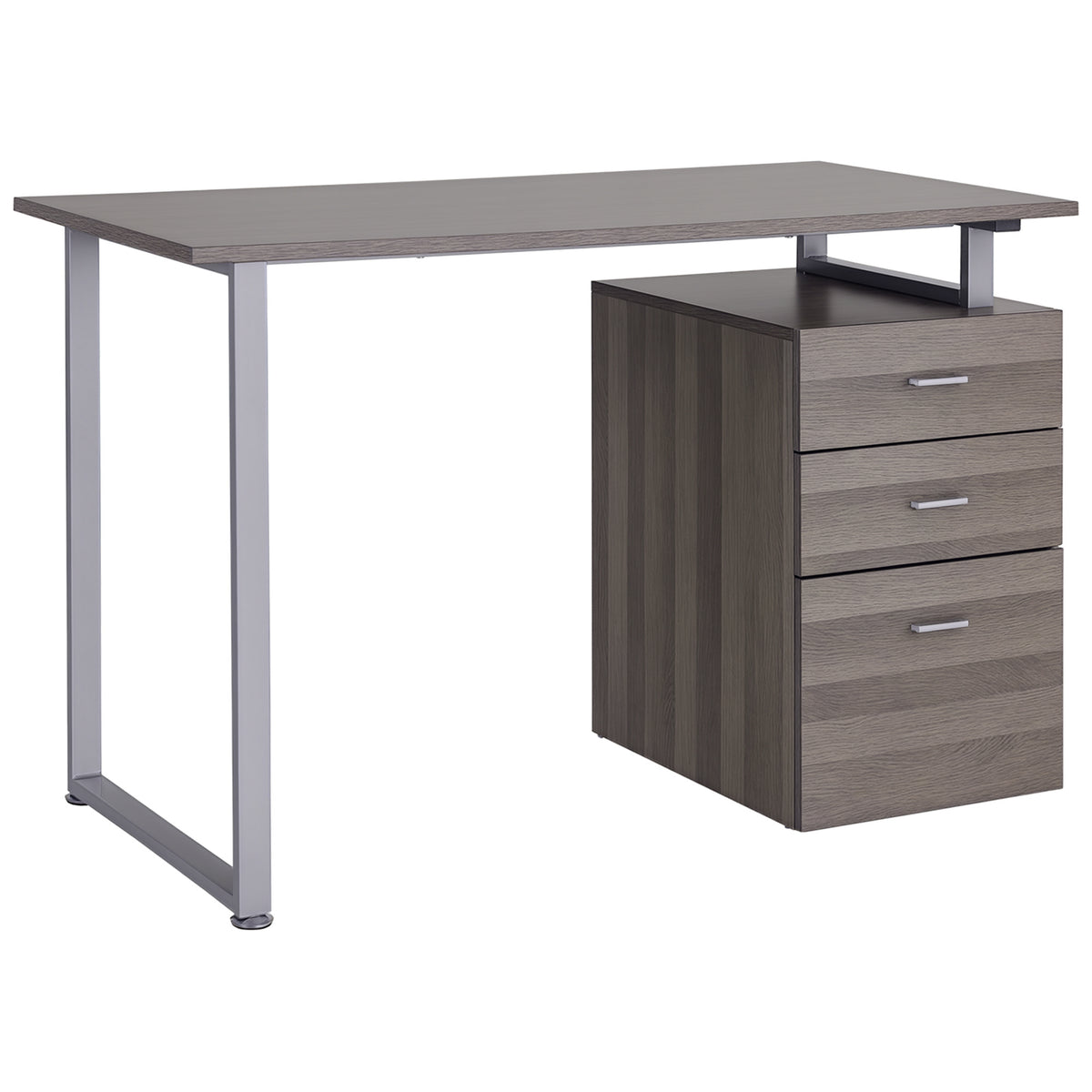 47" Computer Desk Writing Table Workstation with Multi-Use Reversible File Drawers Metal Frame Home Office – view 3