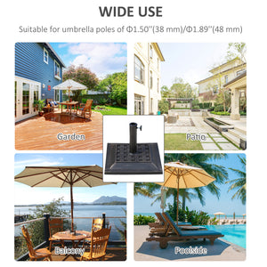 20 lbs Square Resin Patio Umbrella Stand Base Coated Pole Market Umbrella Parasol Holder Bronze