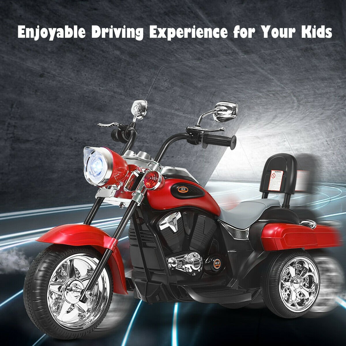 6V 3 Wheel Kids Motorcycle-Red view 3