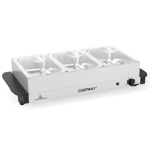 Electric Buffet Server Food Warmer with 3 Removable Trays