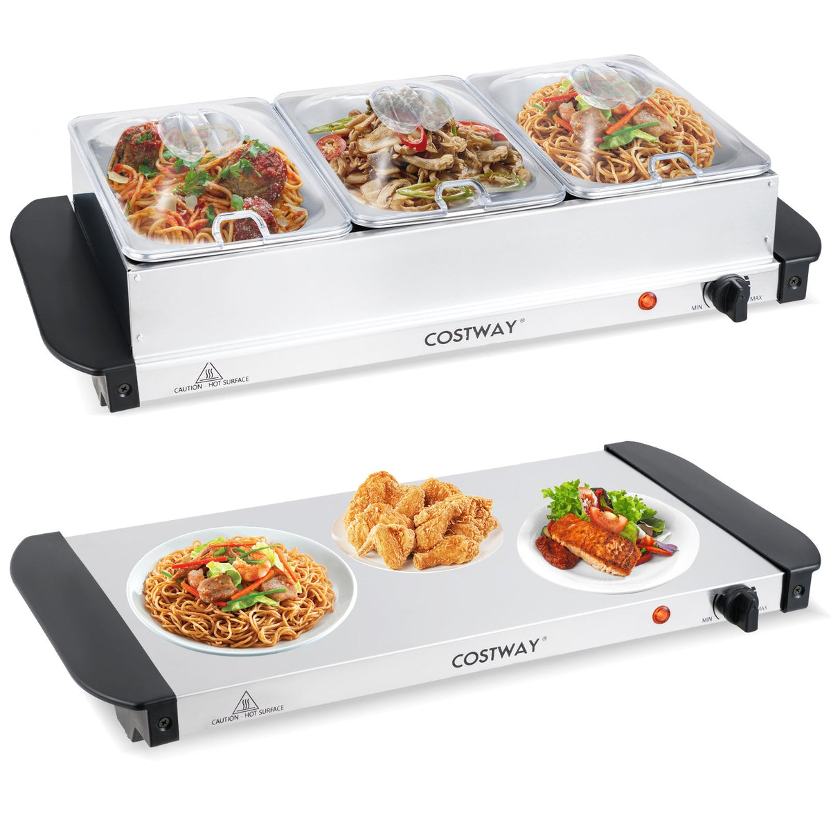 Electric Buffet Server Food Warmer with 3 Removable Trays view 4