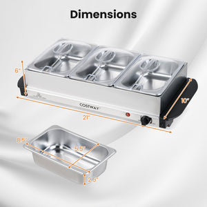 Electric Buffet Server Food Warmer with 3 Removable Trays view 5