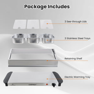 Electric Buffet Server Food Warmer with 3 Removable Trays view 8