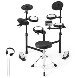 Electric Drum Set Foldable Drum Kit with 10 Demos and USB MIDI and 2 Drumsticks view 3