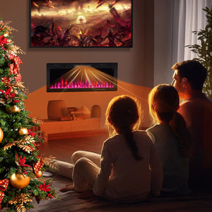 Electric Fireplace 40/50/60 Inches Recessed and Wall Mounted for 2' x 6' Stud-40 Inches view 3