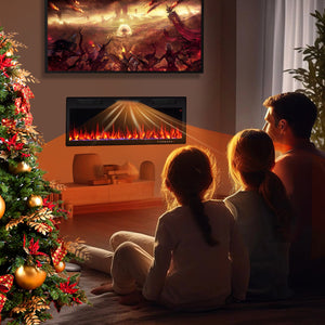 Electric Fireplace 40/50/60 Inches Recessed and Wall Mounted for 2' x 6' Stud-50 inches view 4