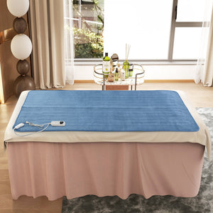 Electric Heated Mattress Pad with 5 Heating Levels and Overheat Protection-Blue view 2