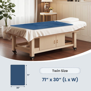 Electric Heated Mattress Pad with 5 Heating Levels and Overheat Protection-Blue view 4