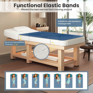 Electric Heated Mattress Pad with 5 Heating Levels and Overheat Protection-Blue view 9