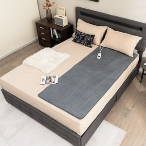 Electric Heated Mattress Pad with 5 Heating Levels and Overheat Protection-Gray view 2