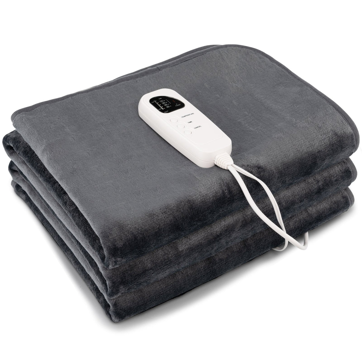 Electric Heated Mattress Pad with 5 Heating Levels and Overheat Protection-Gray view 4