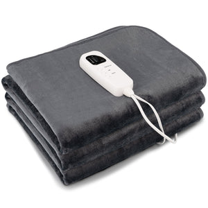 Electric Heated Mattress Pad with 5 Heating Levels and Overheat Protection-Gray view 4