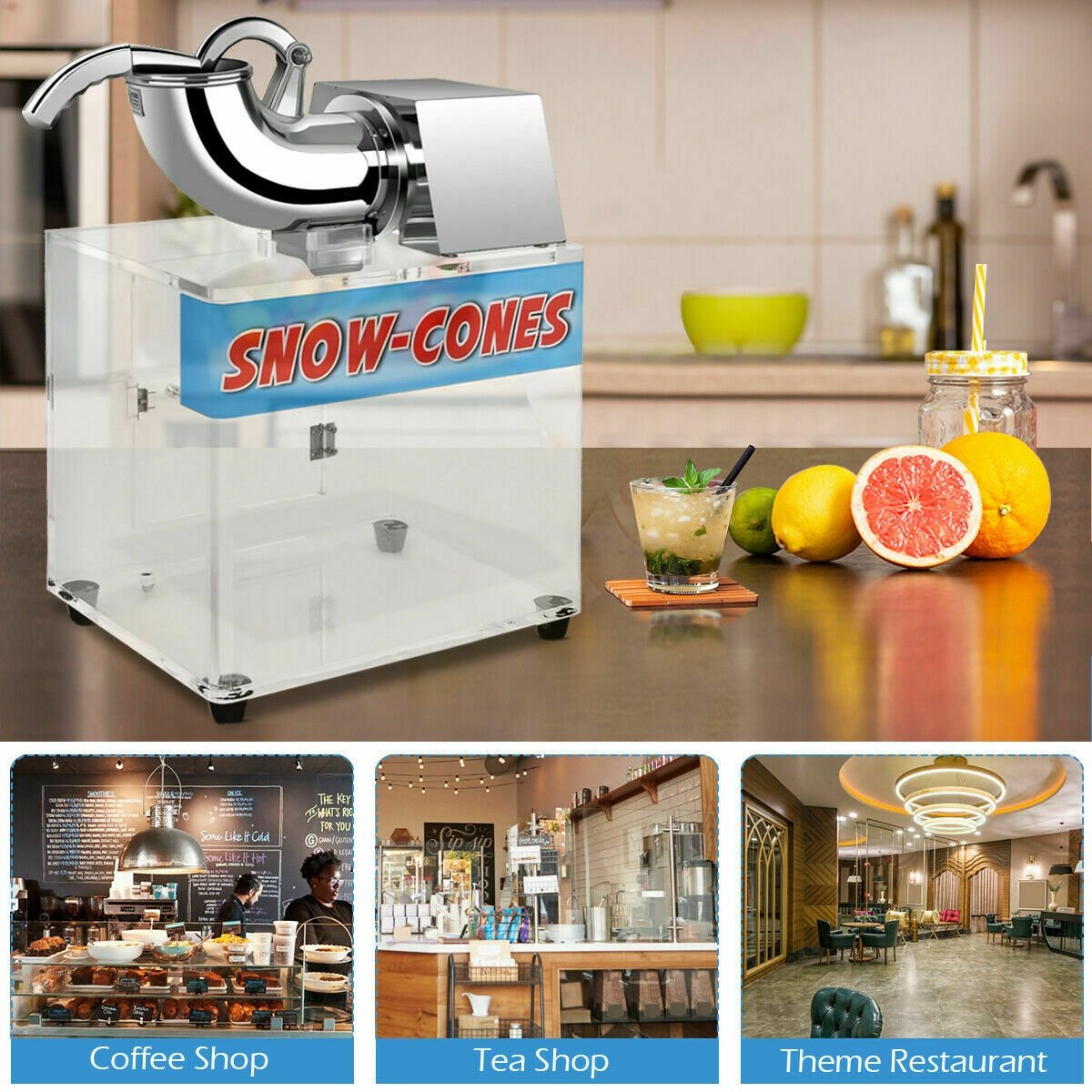 Electric Snow Cone Machine Ice Shaver Maker view 3