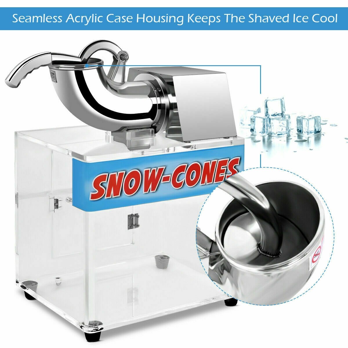 Electric Snow Cone Machine Ice Shaver Maker view 5