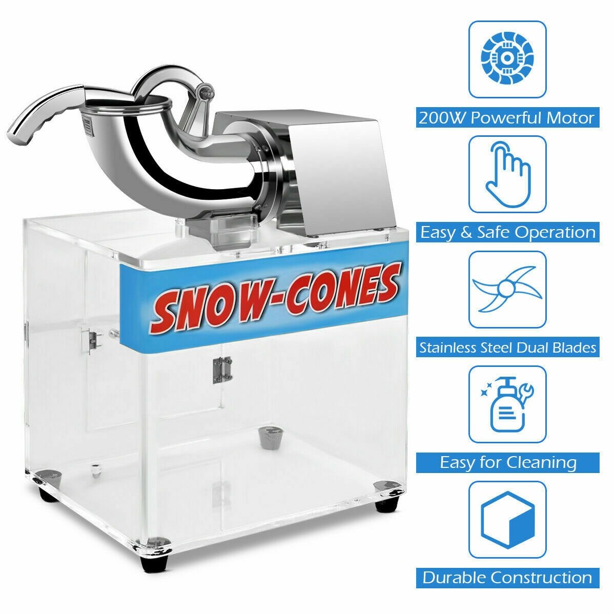 Electric Snow Cone Machine Ice Shaver Maker view 8