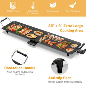 35 Inch Costway Electric Griddle Teppanyaki Grill with Adjustable Temperature view 7