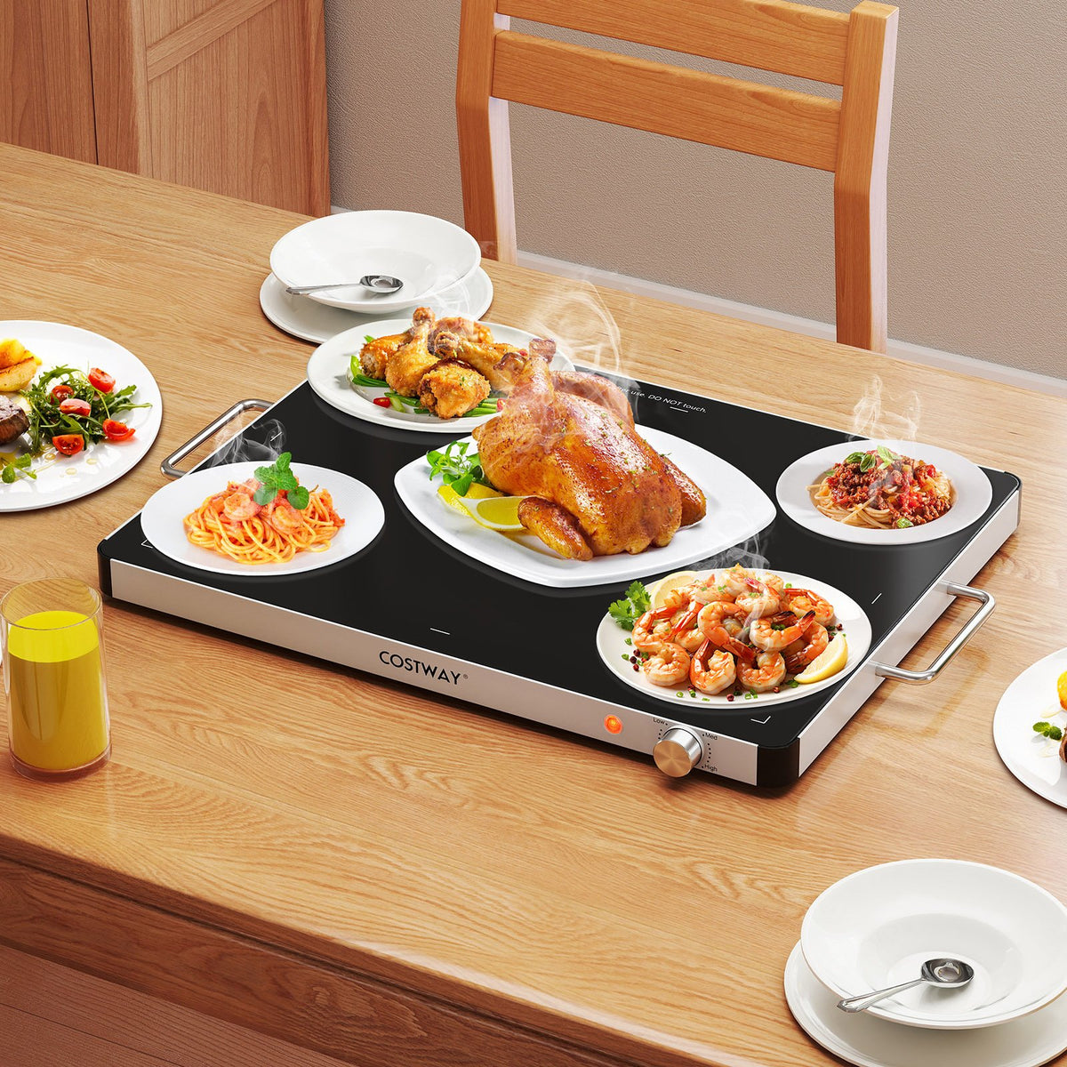 Electric Warming Food Warmer with Adjustable Temperature Control and Overheat Protection view 3