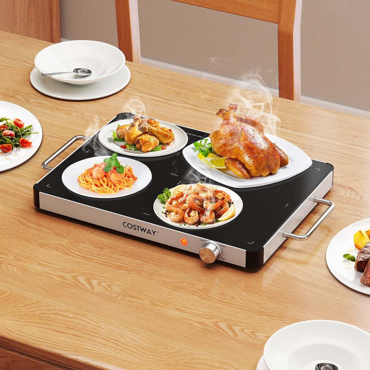 Electric Warming Tray Food Warmer with Adjustable Temperature Control view 2