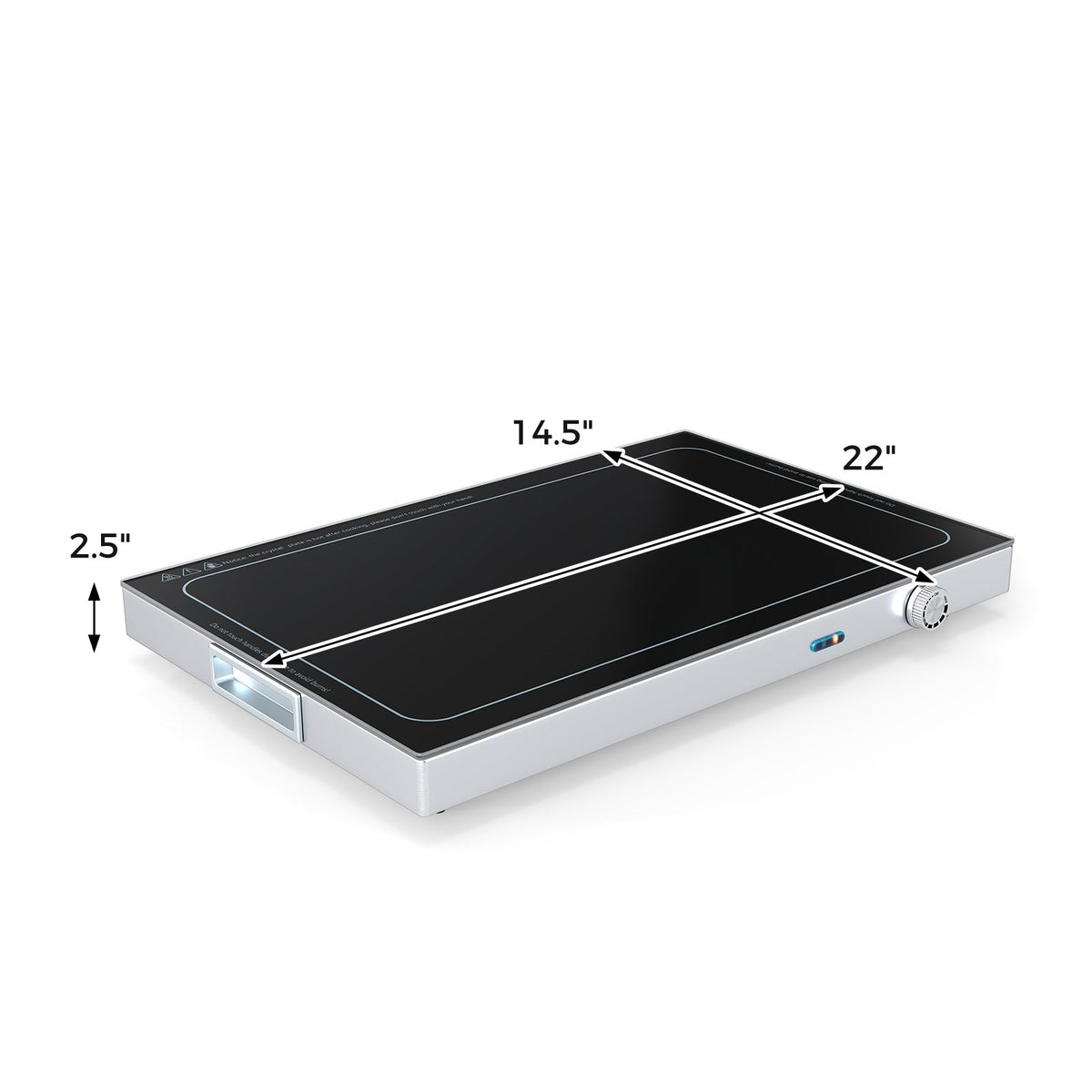 Electric Warming Tray with Adjustable Temperature and Built-In Handles Tempered Glass view 5