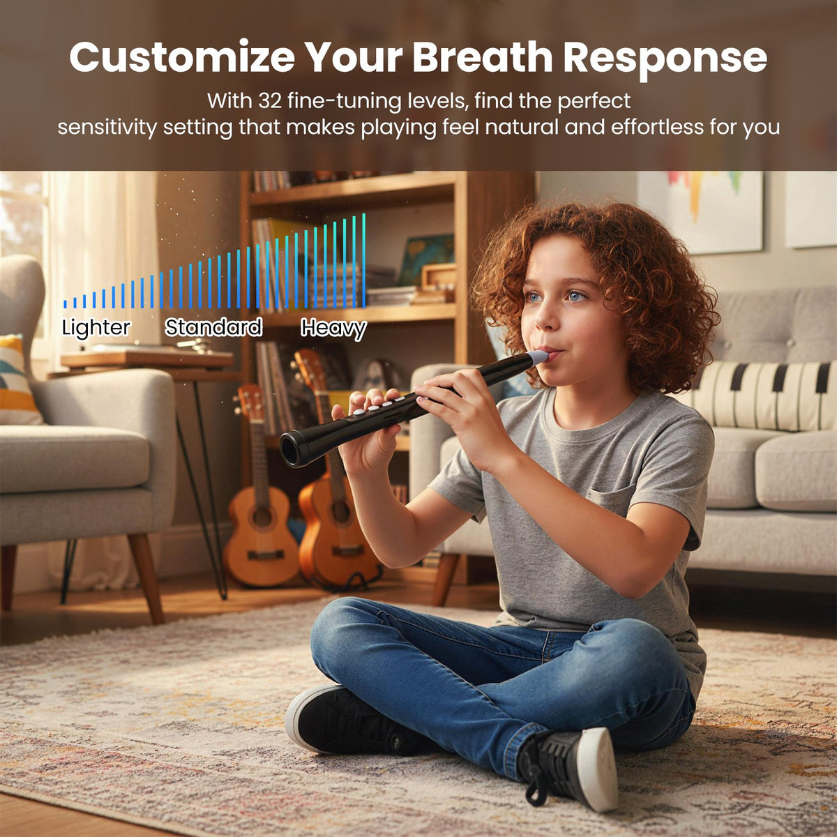 Electronic Wind Instrument Synthesizer Rechargeable Digital Saxophone-Black view 7
