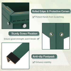 Elevated Metal Raised Garden Bed with Legs and Drainage Holes-Green view 6
