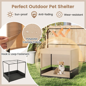 Elevated Wicker Dog House for Small to Medium Breeds-Black view 9