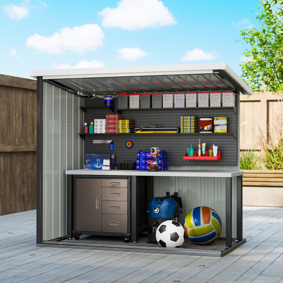 5x3 Metal Garden Storage Shed with Double Door, Durable Metal Shed for Garden, Patio, Lawn, Black
