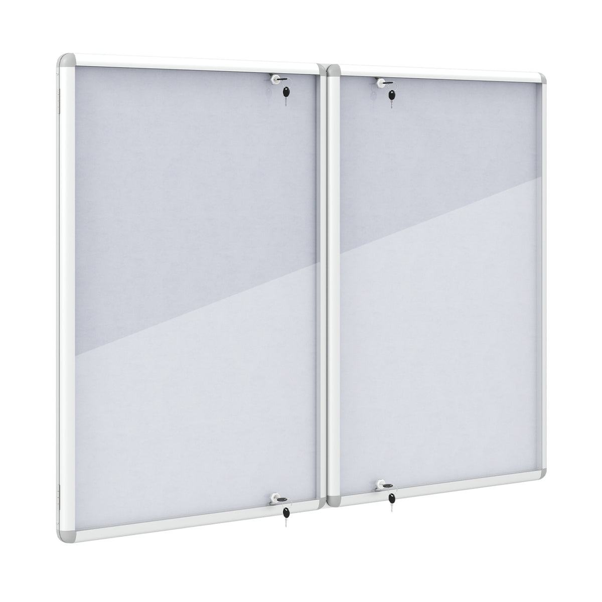 Enclosed Bulletin Board Lockable Cork Notice Board with Aluminum Frame-Sliver view 4