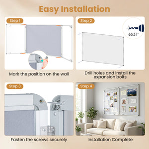 Enclosed Bulletin Board Lockable Cork Notice Board with Aluminum Frame-Sliver view 6
