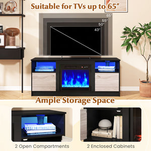 Entertainment Center with Adjustable Shelf & Open Compartment for 65” TVs-Style 2 view 9