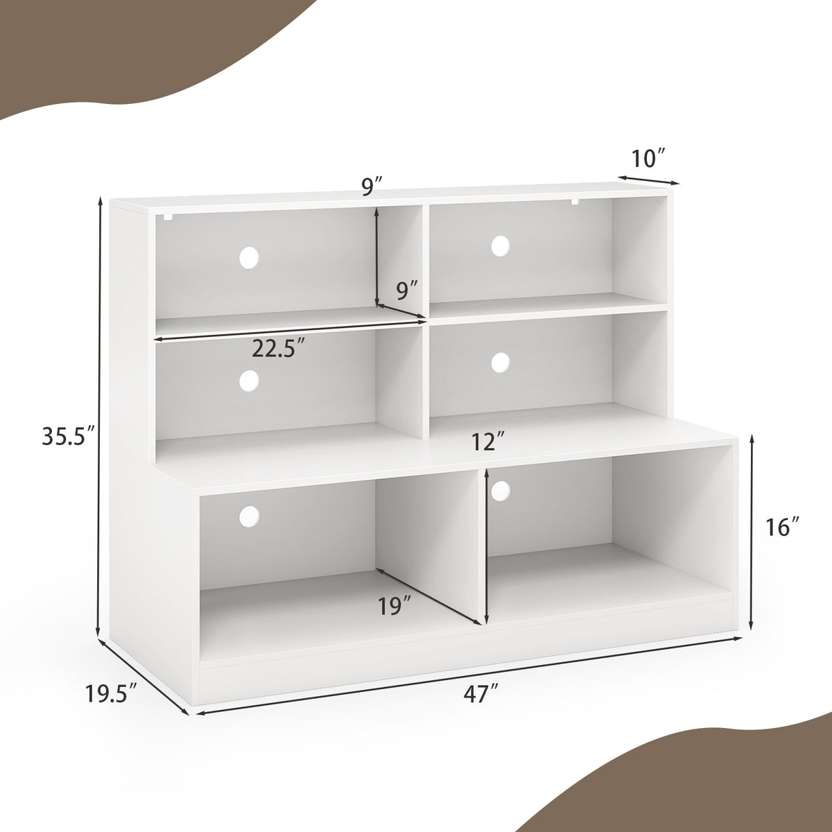 Entryway Shoe Cabinet with 2 Anti-tipping Kits-White view 5
