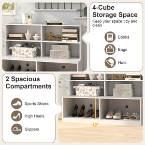 Entryway Shoe Cabinet with 2 Anti-tipping Kits-White view 7