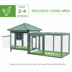 77" Chicken Coop Hen House Rabbit Hutch Poultry Cage Pen Outdoor Backyard with Nesting Box Run Natural – view 11