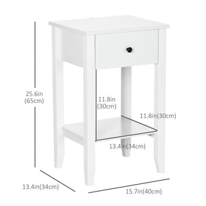 Side Table Set of 2, End Tables with Drawer and Bottom Shelf, 2-tier Nightstand for Bedroom, Living Room – view 9