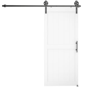 36inx84in Barn Door with 6FT Sliding Door Hardware Kit, Handle, Upgraded Rollers and Floor Guide – view 15
